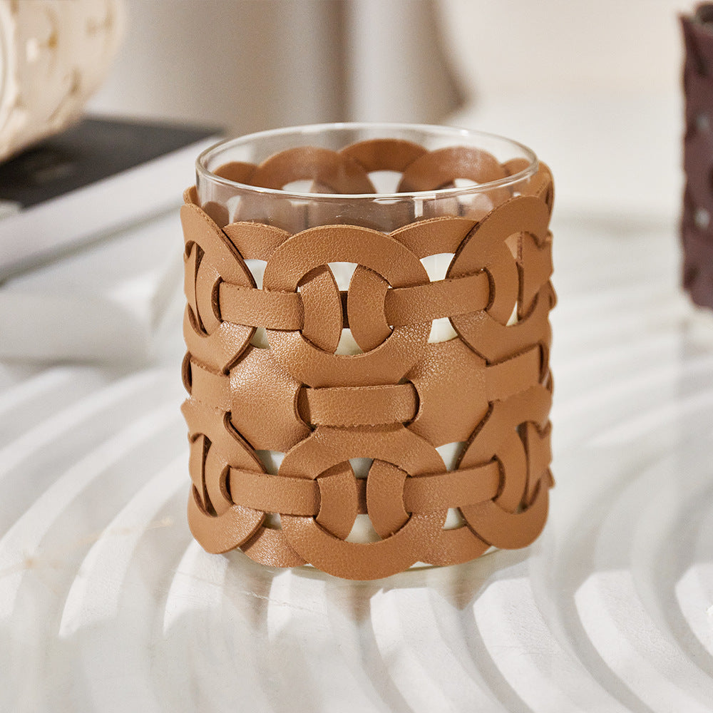 Braided leather candle Forma