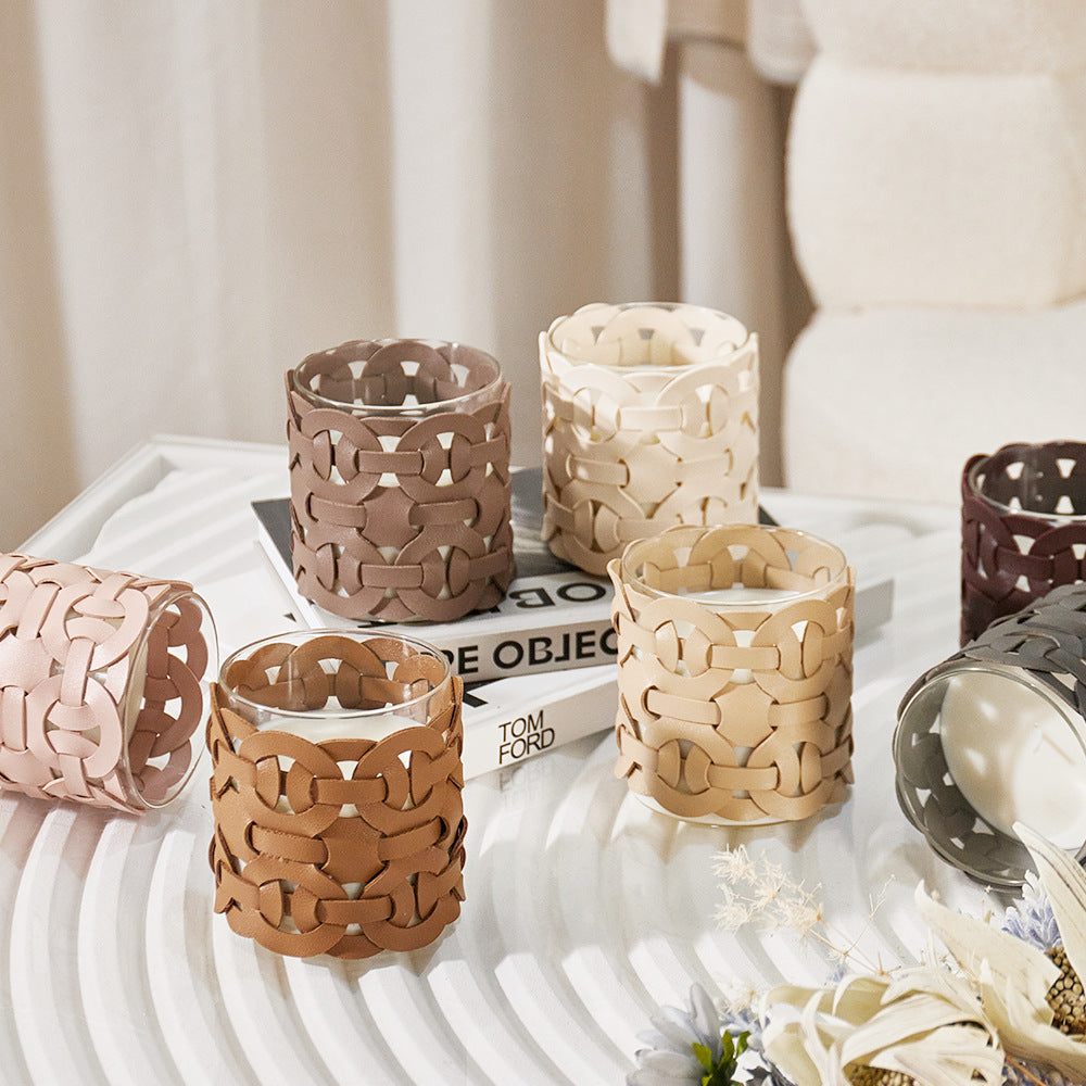 Braided leather candle Forma