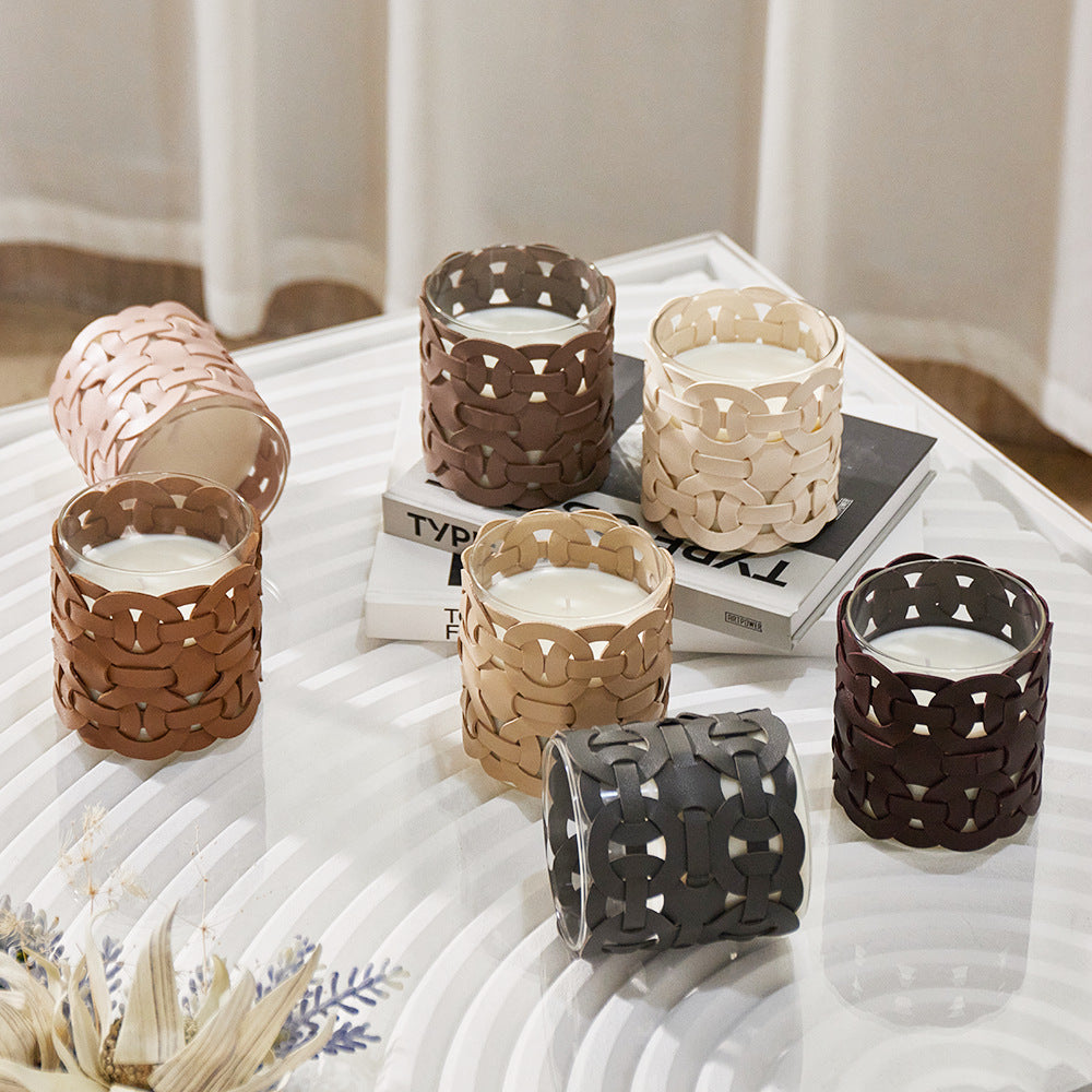 Braided leather candle Forma